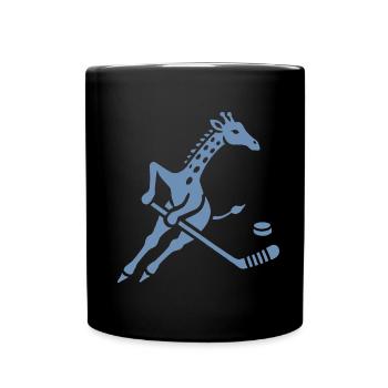 Giraffe Eishockeyspieler Silhouette Minimalistisch - Tasse einfarbig - Schwarz - Vorne