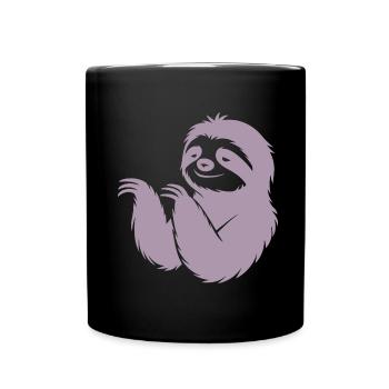 Cool paresseux silhouette portrait visage tête - Mug uni - noir - Devant