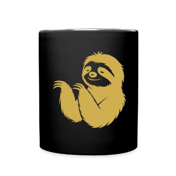 Cool paresseux silhouette portrait visage tête - Mug uni - noir - Devant