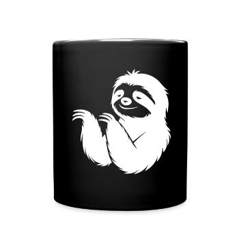 Cool paresseux silhouette portrait visage tête - Mug uni - noir - Devant