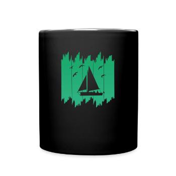 Segeln - Tasse einfarbig - Schwarz - Vorne