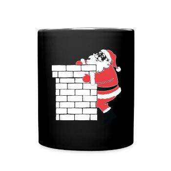 Weihnachtsmann Silhouette Minimalistischer Stil - Tasse einfarbig - Schwarz - Vorne