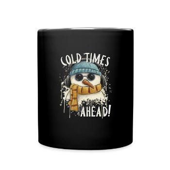 It's getting cold, folks! Ironically cool snowman - Full Colour Mug - black - Front
