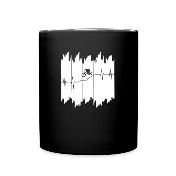 downhill biken fahrrad - Tasse einfarbig - Schwarz - Vorne