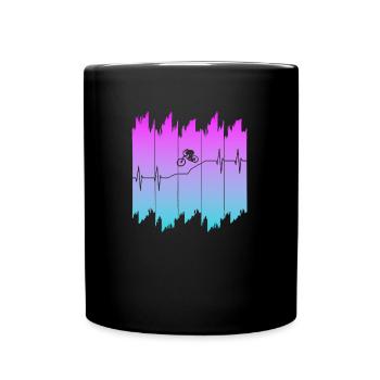 Downhill biken herzschlag bike - Tasse einfarbig - Schwarz - Vorne