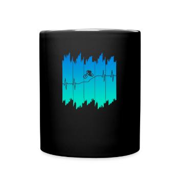 Downhill Moutainbike Downhiller Geschenk - Tasse einfarbig - Schwarz - Vorne