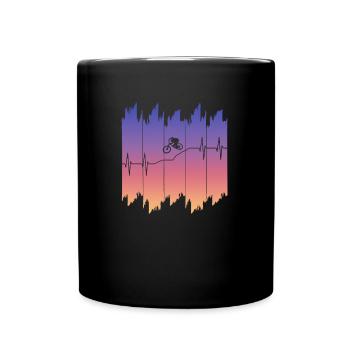 downhill Biken Fahrrad - Tasse einfarbig - Schwarz - Vorne