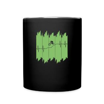 Biken Downhill - Tasse einfarbig - Schwarz - Vorne