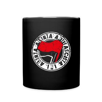 Alerta Alerta Antifascista161 Antifa - Tasse einfarbig - Schwarz - Vorne