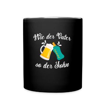 Wie der Vater so der Sohn - Tasse einfarbig - Schwarz - Vorne