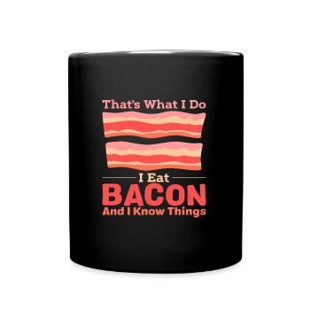 Bacon eat - meat - no vegan - hungry health gift - Full Colour Mug - black - Front