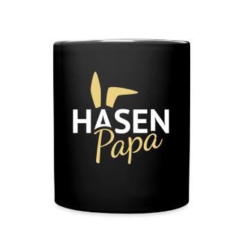 Hasen Papa Hasenohren - Tasse einfarbig - Schwarz - Vorne