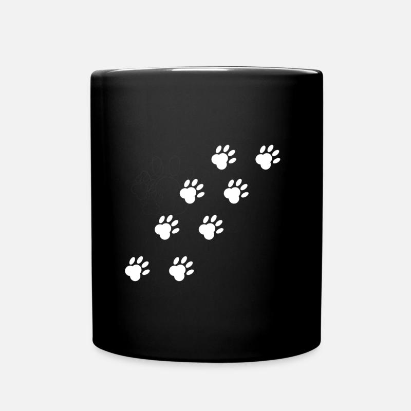 Pfotenabdrücke - Tasse einfarbig - Schwarz