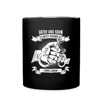 Angler Vater Und Sohn Beste Freunde Fürs Leben Fis - Tasse einfarbig - Schwarz - Vorne