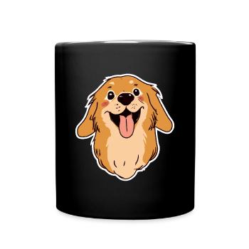 Happy Golden Retriever Hundeliebhaber Puppy - Tasse einfarbig - Schwarz - Vorne