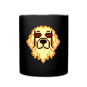 Hipster Golden Retriever Pixel Art Amateurs de chiens - Mug uni - noir - Devant
