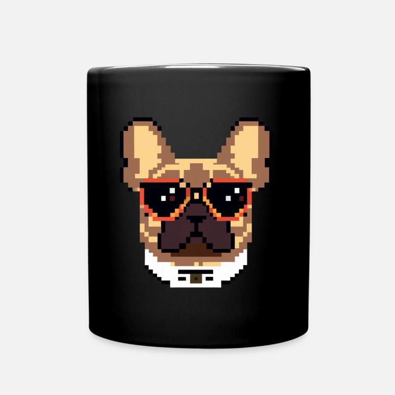 Pixel Art Frenchie Dog Lover Frenchie - Mug uni - noir