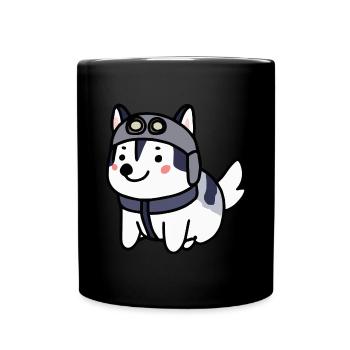 Husky chien pilote Malamute - Mug uni - noir - Devant