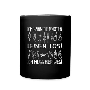 Seemannsknoten - wir legen ab - Tasse einfarbig - Schwarz - Vorne