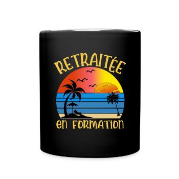 retraitée en formation - Mug uni - noir - Devant