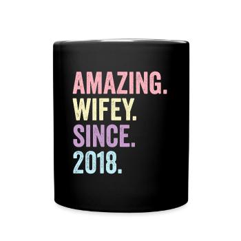 Amazing Wifey Since 2018 - Full Colour Mug - black - Front