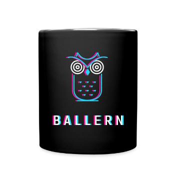 Hypnose Eule Ballern - Party machen - Tasse einfarbig - Schwarz - Vorne