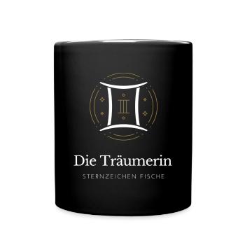 Pisces Träumerin Sternzeichen Muster - Tasse einfarbig - Schwarz - Vorne