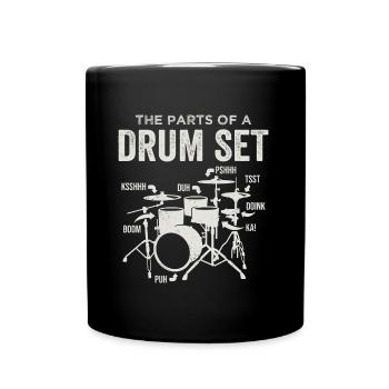 Parties d’une batterie Batteur Batteur Musicien - Mug uni - noir - Devant