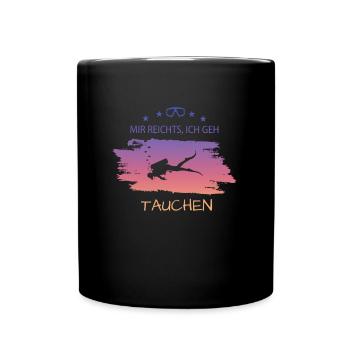 Tauchen Diving Scuba Taucher - Tasse einfarbig - Schwarz - Vorne