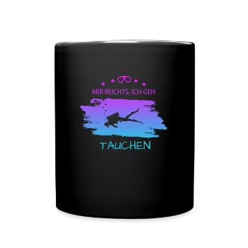 Tauchen Diving - Tasse einfarbig - Schwarz - Vorne