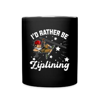 Zipline Hobby Seilrutsche Freizeit Wald Natur - Tasse einfarbig - Schwarz - Vorne