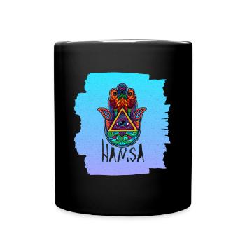 Yoga Namaste Fluchschutz Hindu Buddhismus - Tasse einfarbig - Schwarz - Vorne
