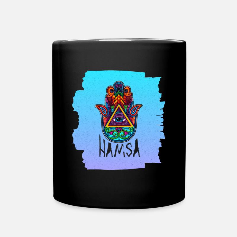 Yoga Namaste Fluchschutz Hindu Buddhismus - Tasse einfarbig - Schwarz