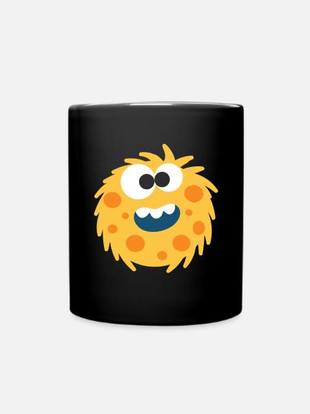 yellow fluffy monster - Tasse einfarbig - Schwarz