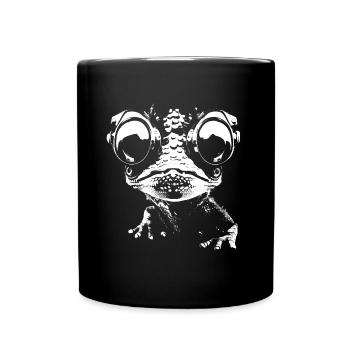 Gecko, Robot, Cyborg, Glasses, Lizard, Animal, Humor - Full Colour Mug - black - Front