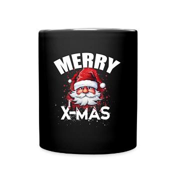 Merry Xmas Weihnachten Christmas - Tasse einfarbig - Schwarz - Vorne