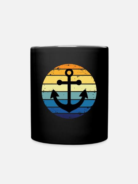 Anker Vintage Seefahrt See Meer Anker - Tasse einfarbig - Schwarz