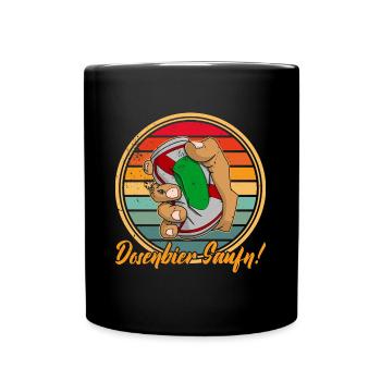 Dosenbier Alkohol Saufen Spruch Bierdosen Bier - Tasse einfarbig - Schwarz - Vorne