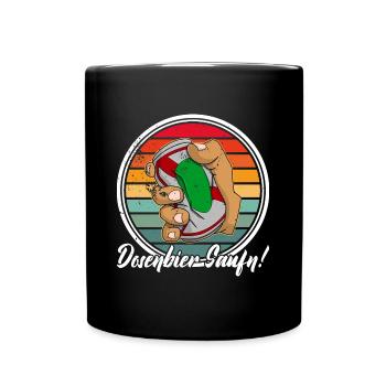 Dosenbier Alkohol Saufen Spruch Bierdosen Bier - Tasse einfarbig - Schwarz - Vorne