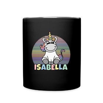 Isabella Einhorn Name - Tasse einfarbig - Schwarz - Vorne