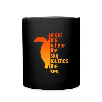 Turtle Schildkröte - Tasse einfarbig - Schwarz - Vorne