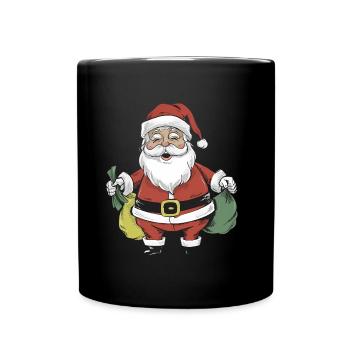 Santa Claus Weihnachtsmann Comic - Tasse einfarbig - Schwarz - Vorne