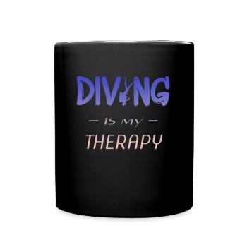 Diving Tauchen Taucher - Tasse einfarbig - Schwarz - Vorne