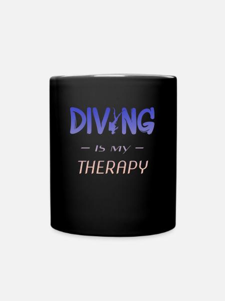 Diving Tauchen Taucher - Tasse einfarbig - Schwarz