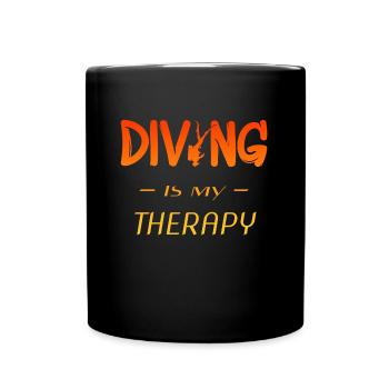 Dive - Tauchen Taucher Geschenk - Tasse einfarbig - Schwarz - Vorne