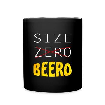 lustiger Bierspruch, Beer, Bier, Size Biero - Tasse einfarbig - Schwarz - Vorne
