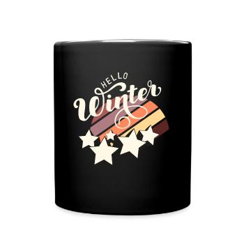 Hallo Winter! Hallo Winter, es ist gerillt. - Tasse einfarbig - Schwarz - Vorne