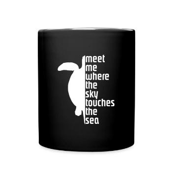 Turtle Slogan Schildkröte Spruch - Tasse einfarbig - Schwarz - Vorne