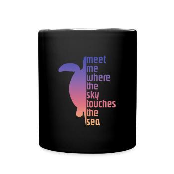 Turtle Slogan Schildkröte Spruch - Tasse einfarbig - Schwarz - Vorne
