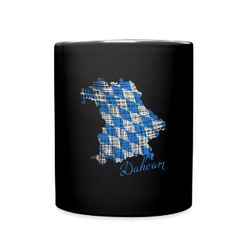 Servus, Dahoam, Bayern, bayrisches original - Tasse einfarbig - Schwarz - Vorne